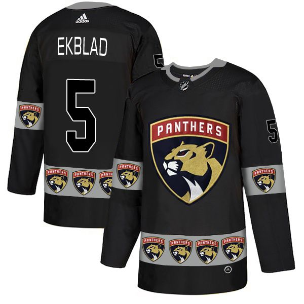 Men Florida Panthers #5 Ekblad Black Adidas Fashion NHL Jersey